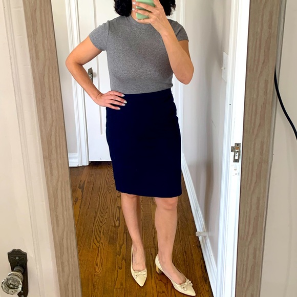 J. Crew Navy No. 2 Pencil Skirt - Picture 1 of 4